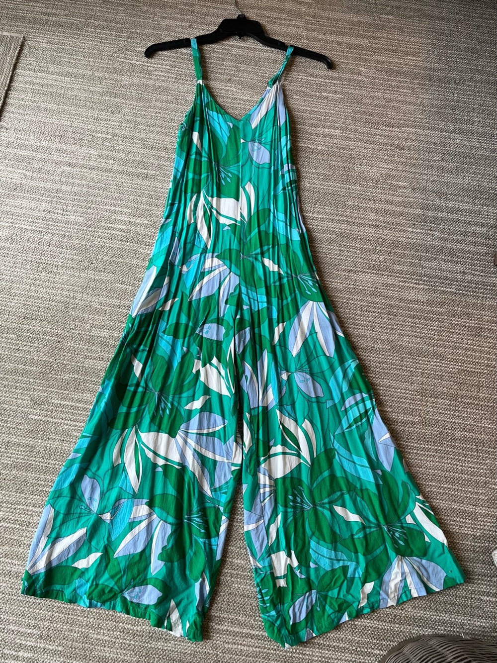 Green Leaf-Print Label of Love One-Piece Jumpsuit